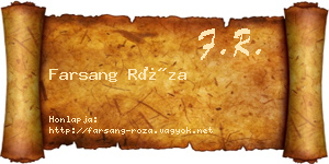 Farsang Róza névjegykártya