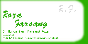 roza farsang business card